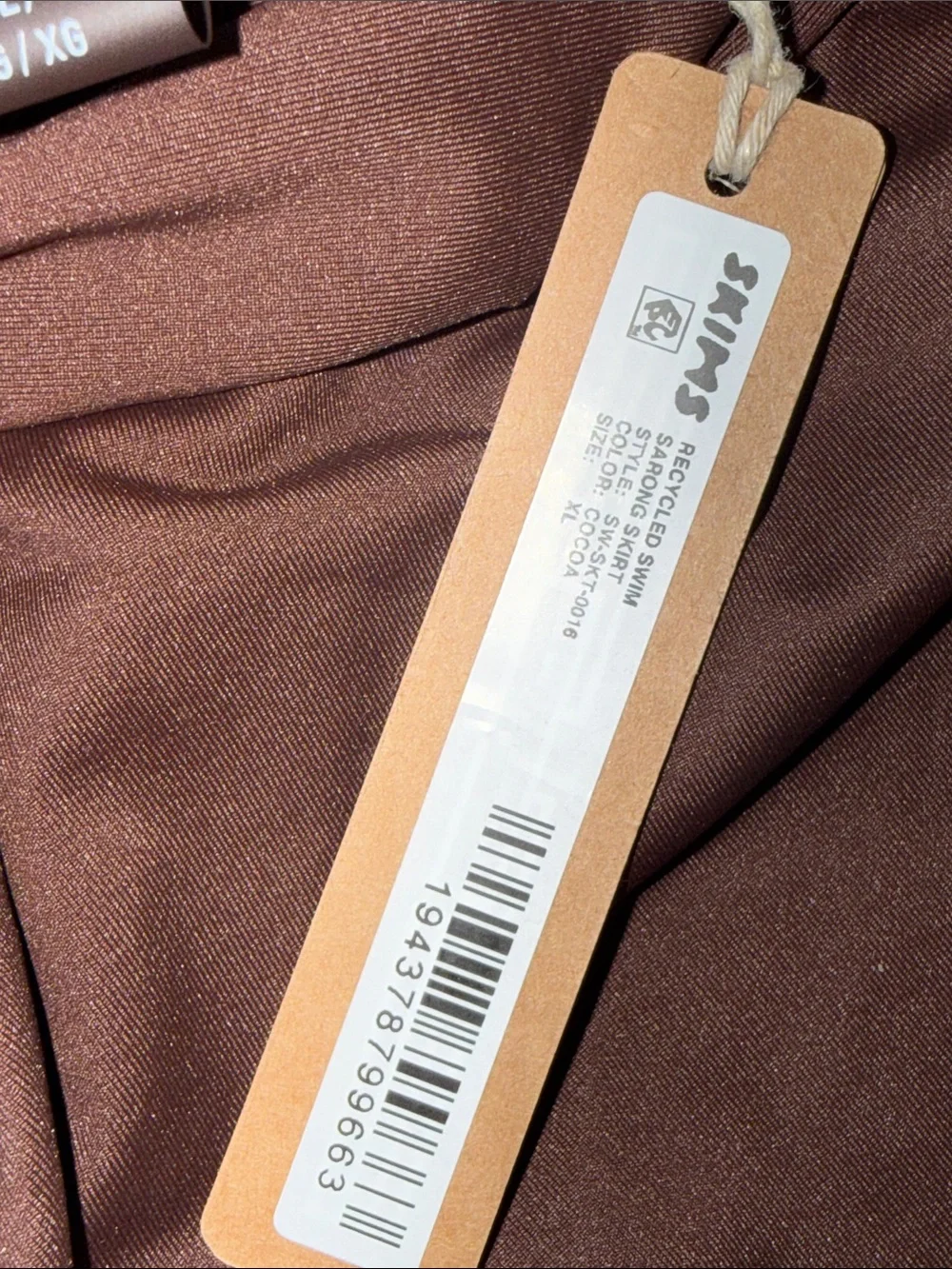 SKIMS Chocolate Brown Twist-Front Swim Coverup Skirt
